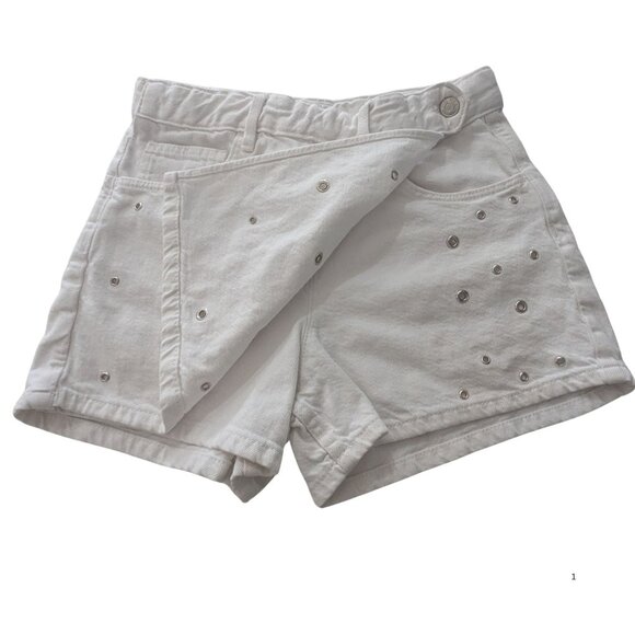 💎ZARA Kids White Eyelet Denim Shorts – Size 13–14Y (164 cm) EUC - Picture 3 of 6